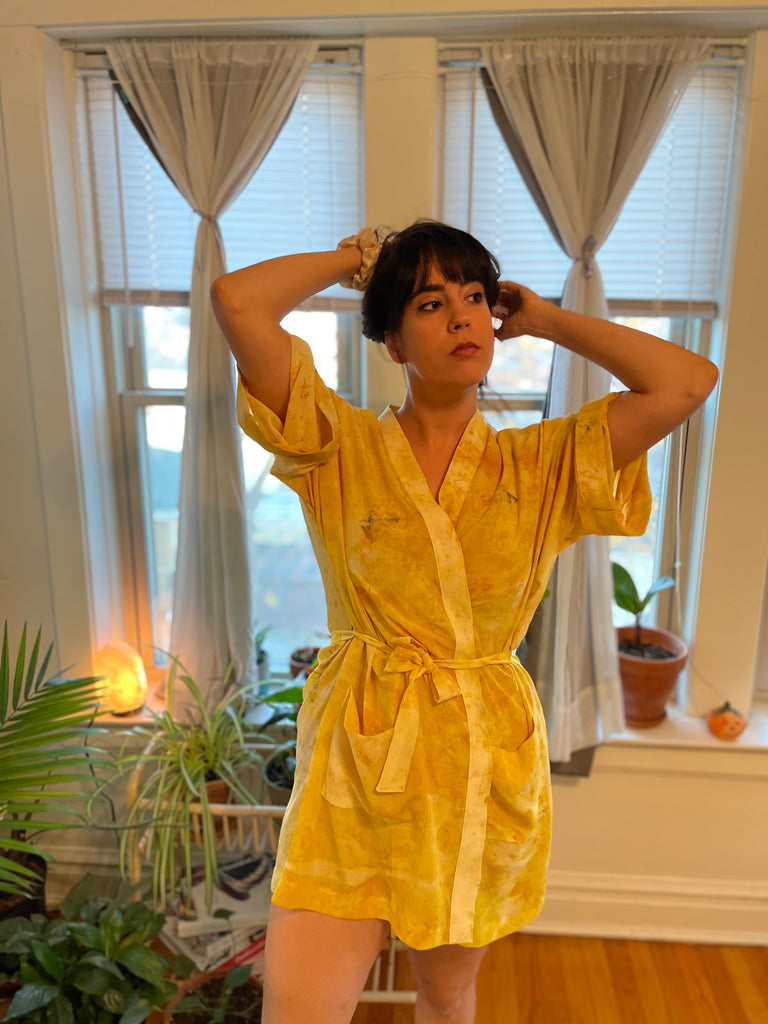 Buy Kantha Cotton Long Reversible Kimono Jacket Unisex Robe Handmade  Sustainable Eco-fashion Quirky Colourful Ikat Orange Blue Yellow Boho  Online in India - Etsy